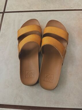 Reef Women’s Double-Strap Slide Sandals - Mustard